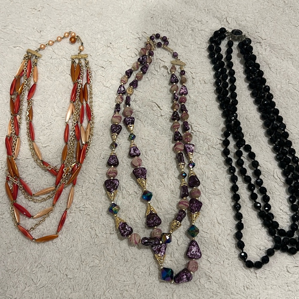 Set of 3 Vintage Beaded Necklaces
